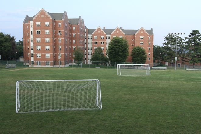 Dormitories and athletic fields on the Providence College campus in the Elmhurst area of Providence.