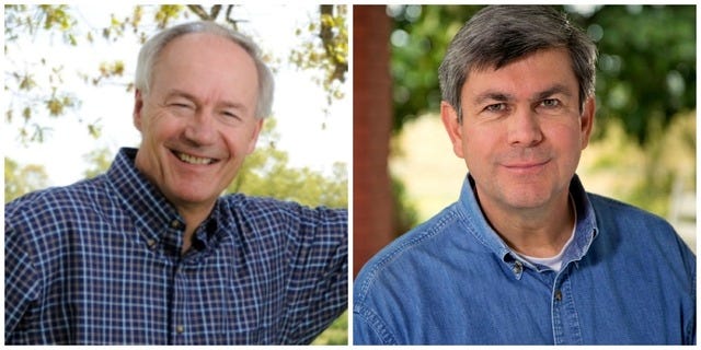 Asa Hutchinson, left, and Mike Ross