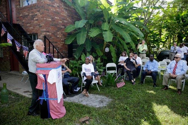 In this Sept. 11, 2014 photo, former Louisiana Gov. Edwin Edwards, who served eight years in prison on corruption charges, speaks at a campaign event in Hahnville, La. Edwards is running for the 6th District Congressional seat. Louisiana remains a rollicking and colorful battleground, even if that’s not always intentional.