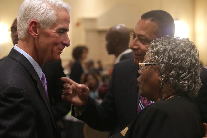 Charlie Crist spoke at the NAACP conference in Panama City Beach on Saturday.