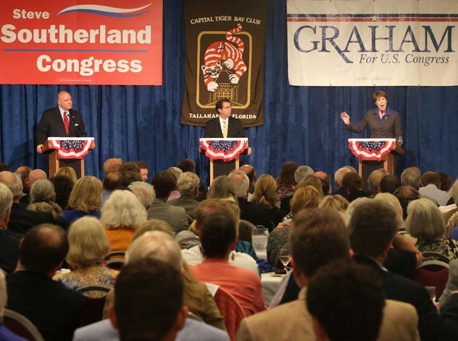 Steve Southerland and Gwen Graham debated in Tallahassee on Wednesday.