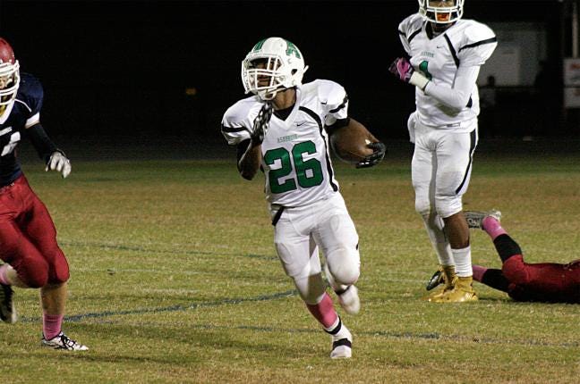 (Bill Ward/Special to the Gazette) Ashbrook's Z'Andre Givens after catching a pass from Jeff Glenn.