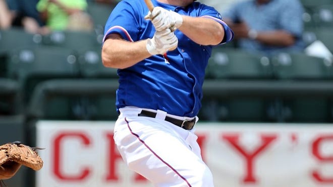 Round Rock Express designated hitter Cory Patton takes a turn at bat against the Nashville Sounds at Dell Diamond on Sept. 1. Dell Diamond was the top seller of alcohol in Round Rock in September.
