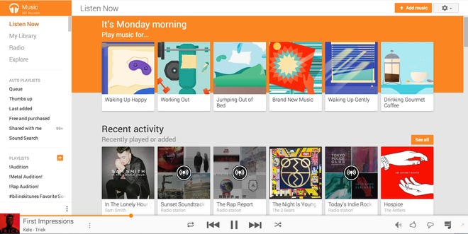 This product image provided by Google shows the mood music feature on the web version of Google Play. The new feature is being released Tuesday, Oct. 21, 2014, in an update to Google Play's music subscription service, "All Access," which costs $10 per month.