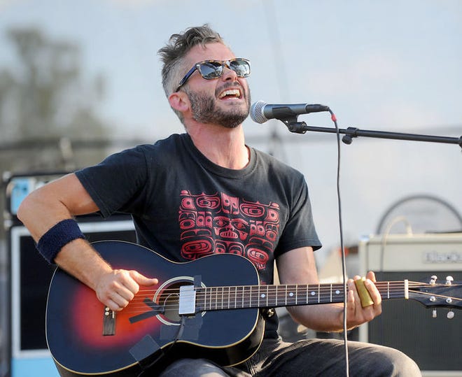 Gabe Meyer of The Flood Brothers performs Sept. 25 during the Roots N Blues N BBQ festival.