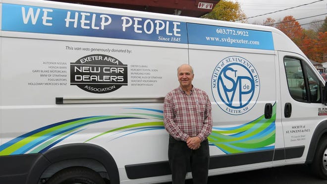 The Exeter Area New Car Dealers Association recently donated this van to the Saint Vincent de Paul Food Pantry in Exeter.

Photo by Sam Burch