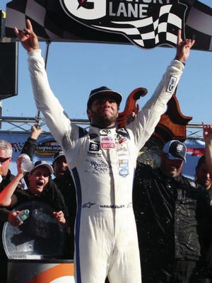 THAT WINNING FEELING — Darrell Wallace Jr. captured a truck win at Martinsville for the second straight year.