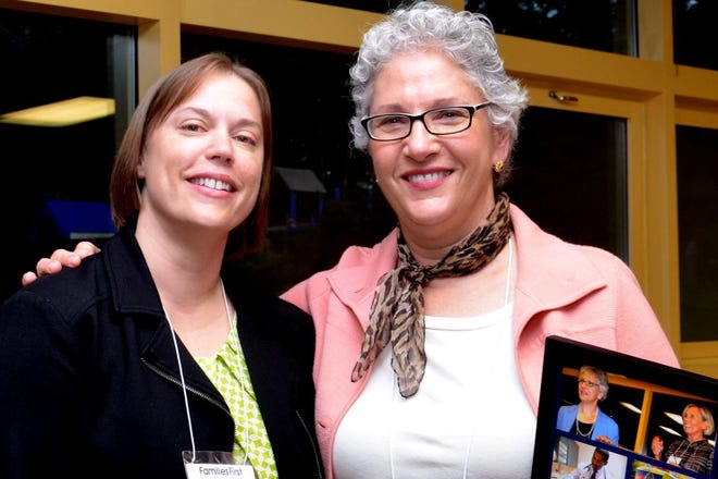 Linda Sanborn, left, was recently elected Chair of Families First Health and Support Center's Board of Directors, replacing outgoing chair Patricia Locuratolo, MD.Suzanne Laurent photo.