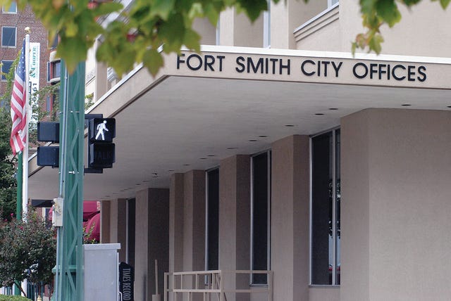 CHAD HUNTER • TIMES RECORD /   The Fort Smith city offices downtown are seen Friday, Oct. 24, 2014.
