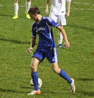 Whitesville's Ethan Graves settles the ball in the open field in Tuesday's Section V, Class D2 semifinal contest in Fillmore. Chris Potter/Daily Reporter