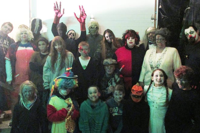 The cast of actors of all ages scare in a variety of ways in Farmington’s Haunted House.