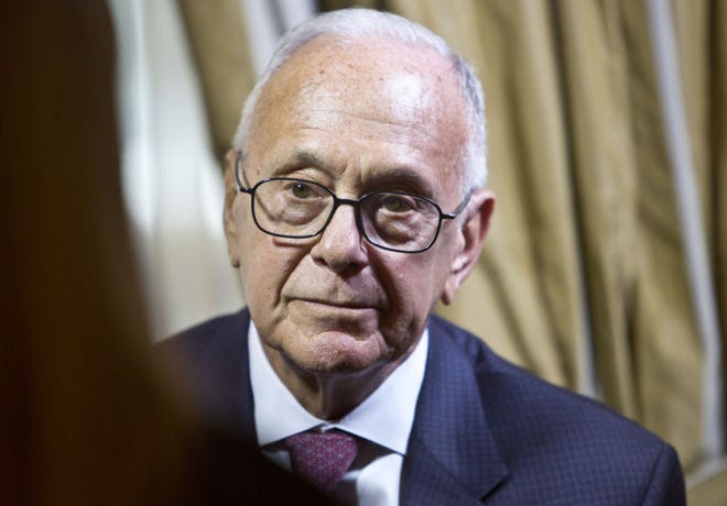 Former Sixers coach Larry Brown, now at SMU, does an interview Wednesday in New York