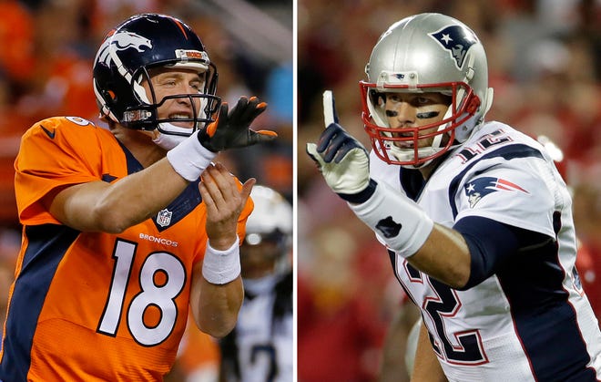 The rivalry between Peyton Manning, left, and Tom Brady goes back to 2001.