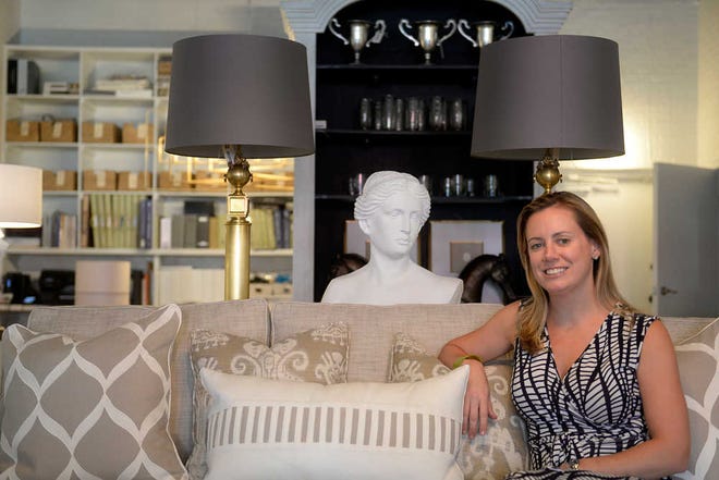 Brittney Lohmiller / Savannah Morning News - Anne Hagerty opened her Broughton Street store September 18, 2014 where she meets with clients and sells household furnishings and accessories.