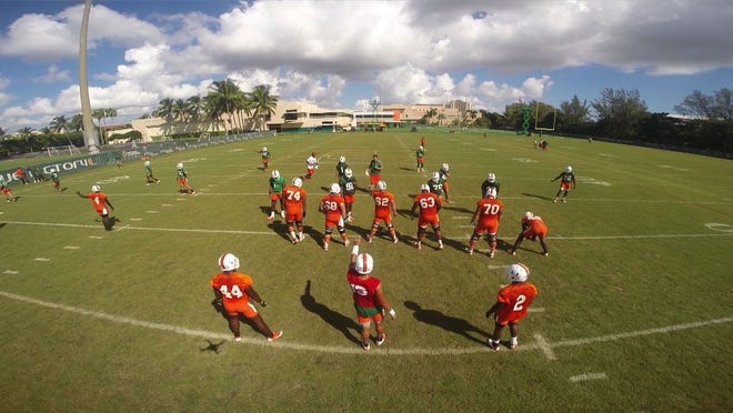The Hurricanes are using drones to capture scenes from their practices.