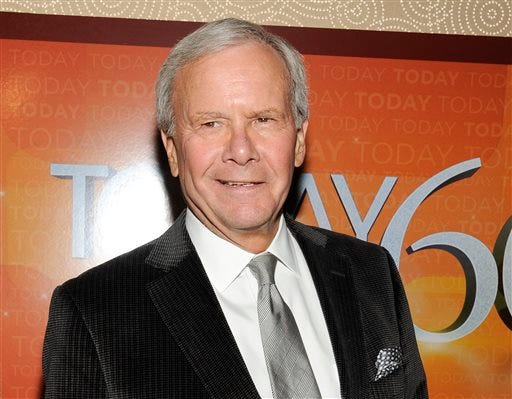 FILE - This Jan. 12, 2012 file photo shows NBC News special correspondent and former "Today" show host Tom Brokaw attending the "Today" show 60th anniversary celebration at the Edison Ballroom in New York. Brokaw will host "Opening Day," airing at 11 p.m. ET on Wednesday, Nov. 19, after a hockey game. (AP Photo/Evan Agostini, File)