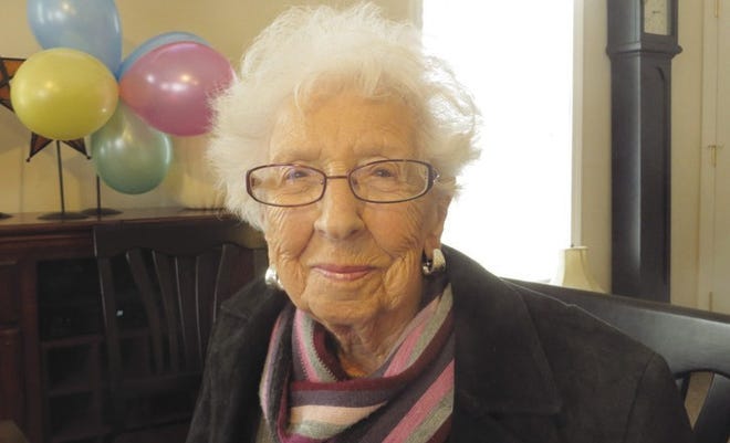Frances Santangelo celebrated her 100th birthday Sunday, Nov. 2 with a party at Brooks Pond Apartments in Leominster.