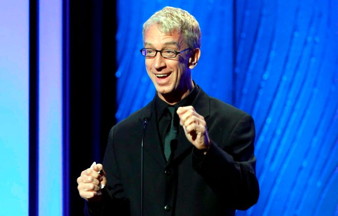Andy Dick speaks onstage during the American Cinematheque 26th Annual Award Presentation to Ben Stiller 2012 in Beverly Hills, Calif.