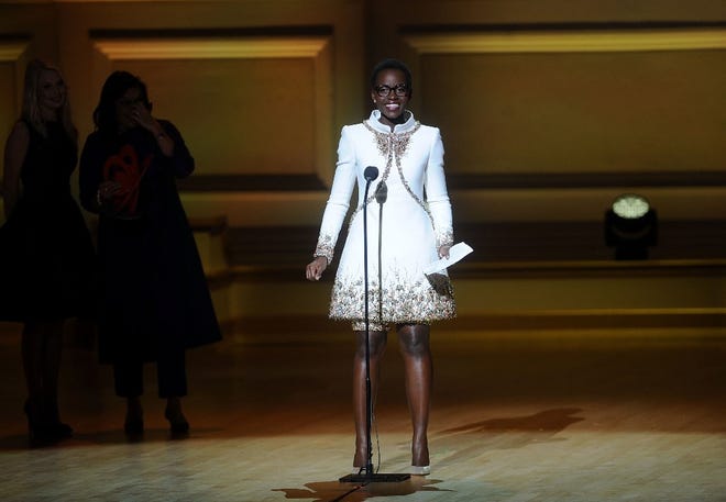 Lupita Nyong'o receives The Breakthrough Award at the 2014 Glamour Women of the Year Awards, hosted by L'Oreal Paris, at Carnegie Hall on Monday in New York.