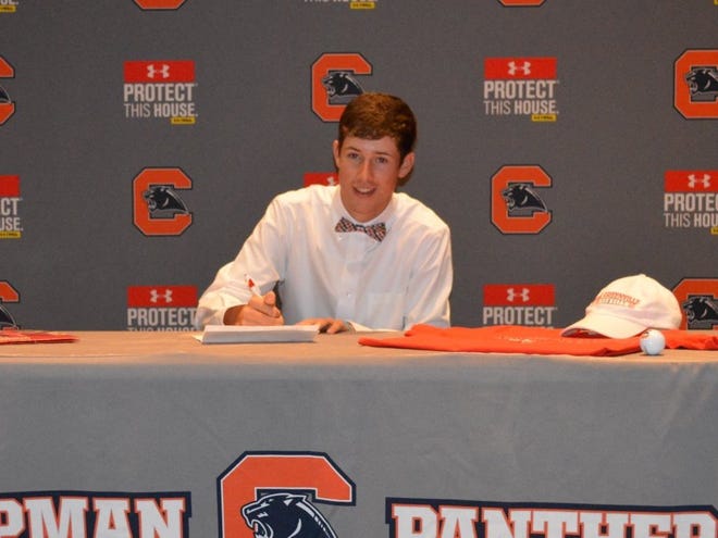 Chapman golfer Seth Robertson signed with North Greenville during a ceremony 
Wednesday.