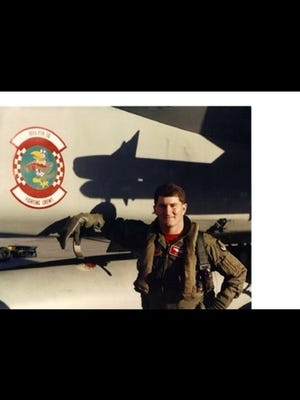Submitted Photo / Retired Lt. Col. Ken "Heater" Griffin stands next to his first U.S. Air Force jet with his name on it, an F-15, at Eglin AFB in Florida in the mid-1990s. 
 Submitted Photo / Ret. Lt. Col. Ken "Heater" Griffin, in flight in an A-10, during a mission with the 188th Fighter Wing (now the 188th Wing) around 2010. 
 Jeff Arnold • Times Record / Ret. Lt. Col. Ken "Heater" Griffin discusses his 30-year career in the Air Force and Air National Guard during a recent interview at the Times Record. 
 Submitted Photo / Retired Lt. Col. Ken "Heater" Griffin holds the American flag while seated in the cockpit of an F-16 at the 188th Fighter Wing (now the 188th Wing) around 2006. 
 Jeff Arnold • Times Record / Ret. Lt. Col. Ken "Heater" Griffin discusses his 30-year career in the Air Force and Air National Guard during a recent interview at the Times Record.