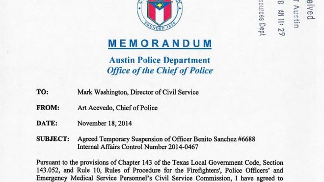 Austin police memo