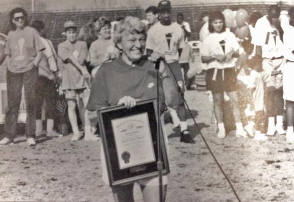From the Gardner-Webb University book by Barry Hambright and Rusty Patterson.Lonnie Proctor at one of the first Special Olympics events at Gardner-Webb University.