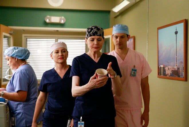 Maggie and Meredith disagree with Derek about the best way to approach a patient's case, on the winter finale of "Grey's Anatomy" (ABC, 8 p.m.). ABC photo