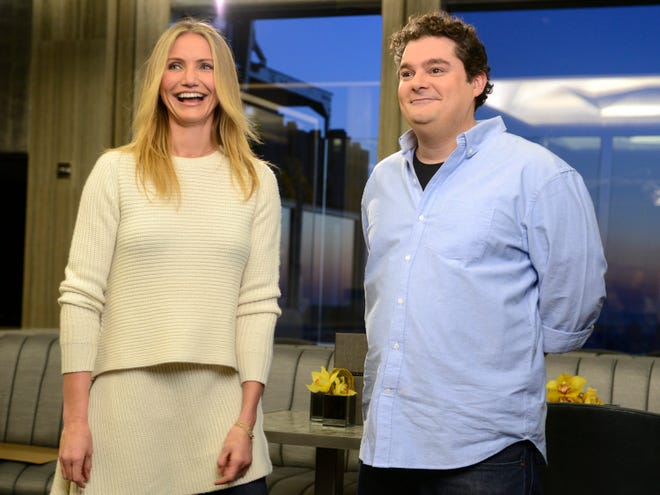 Cameron Diaz, left, shown with Bobby Moynihan, hosts "Saturday Night Live" at 11:30 p.m. NBC photo