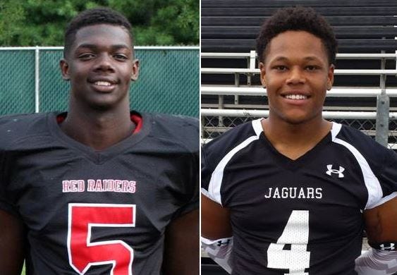 South Point quarterback Jaquan Brooks, left, and Forestview defensive back Montavis Rogers earned honors from The Gazette.