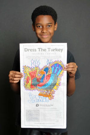 Janius Stokes won first place in the 9-12-year old category for the Savannah Morning News Dress the Turkey contest.