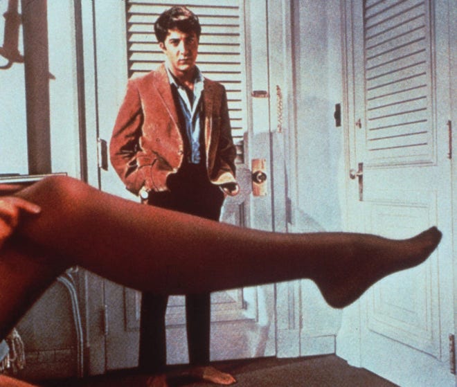 “The Graduate,” starring Dustin Hoffman, looked at the generational divide of the sixties. The film brought Mike Nichols his lone directing Oscar.