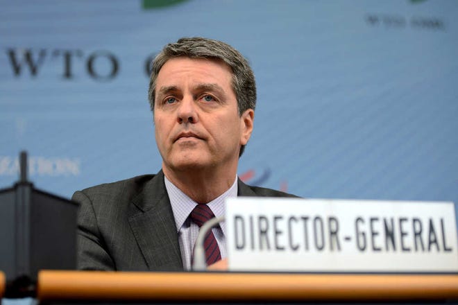 Martial Trezzini/The Associated PressRoberto Azevedo, director general of the World Trade Organization, WTO, of Brazil, attends the special meeting of the General Council on Thursday at the headquarters of the World Trade Organization, in Geneva.