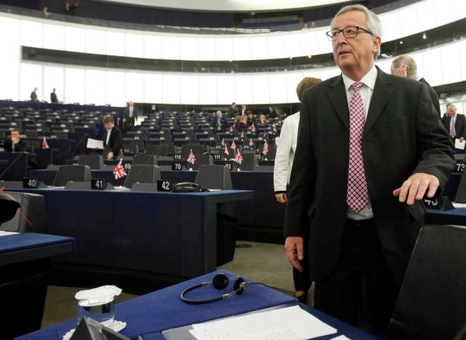 Christian Lutz/The Associated PressPresident of the European Commission Jean-Claude Juncker arrives to deliver his statement on growth, jobs and investment package for Europe on Wednesday at the European Parliament in Strasbourg, eastern France.