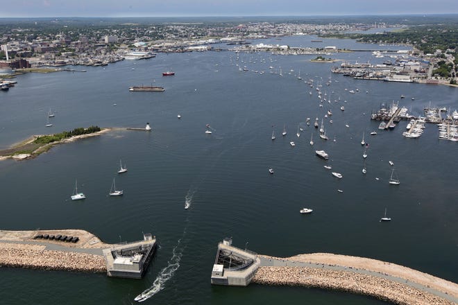 A view of New Bedford harbor as seen from the air. PETER PEREIRA/THE STANDARD-TIMES