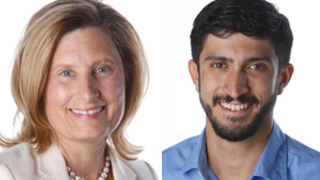 Austin City Council District 4 candidates Laura Pressley and Greg Casar.