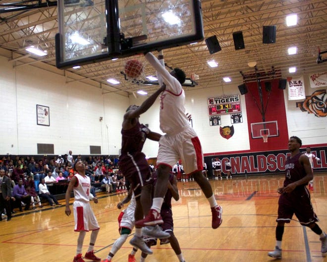 DHS’ Stephon Sullivan was able to rock the rim a few times in the team’s loss to White Castle Monday night.
