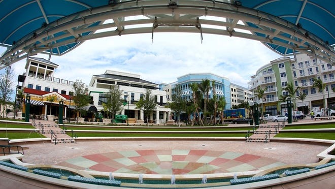 The amphitheater at Harbourside Place in Jupiter is near completion on September 30, 2014. (Richard Graulich / The Palm Beach Post)