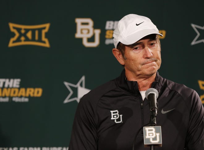 Baylor coach Art Briles responds to questions during a press conference Sunday after it was announced his team didn't make it into the first College Football Playoff.