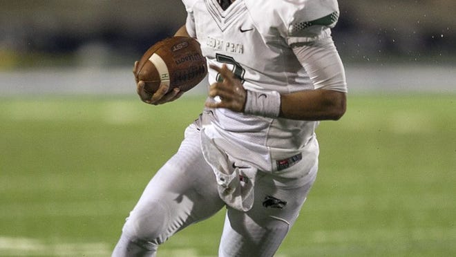 Cedar Park quarterback Amir Alzer has rushed for a total of 197 yards in the Timberwolves’ past two playoff games.