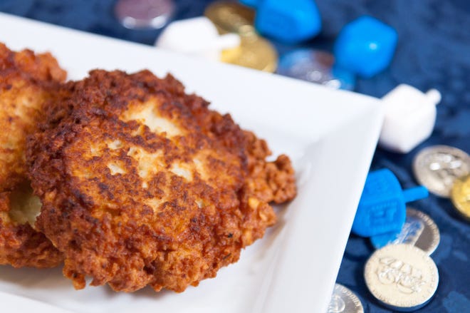 A latke from a family recipe in "Food, Family and Tradition: Hungarian Kosher Family Recipes and Remembrances."