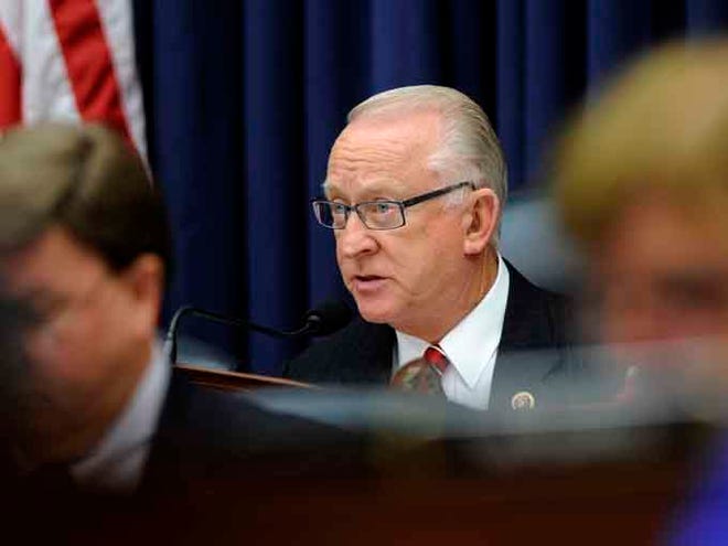 House Armed Services Committee Chairman Rep. Buck McKeon, R-Calif., questions Defense Secretary Chuck Hagel during the committee hearing on Capitol Hill in Washington on June 11. The chairman of the House Armed Services Committee, McKeon, has objected to transfers of Guantanamo detainees while the U.S. military is fighting terrorists. In a letter obtained by The Associated Press, McKeon wrote Defense Secretary Chuck Hagel on Wednesday raising concerns about unidentified detainees that the Pentagon recently notified Congress it intended to transfer.