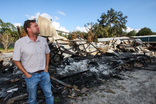 Magnolia Company President Matt Roth is still emotional about a November fire at one of the warehouses in Barberville.