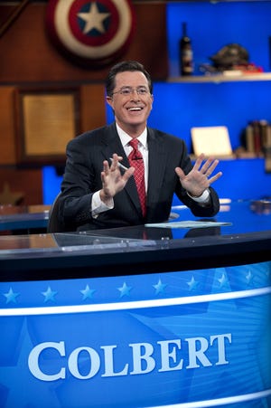 In this Sept. 8, 2010 photo released by Comedy Central, host Stephen Colbert appears during the “Been There: Won That: The Returnification of the American-Do Troopscapeon” special of “The Colbert Report,” in New York. “The Colbert Report” will end on Thursday, Dec. 18, 2014, after nine seasons.