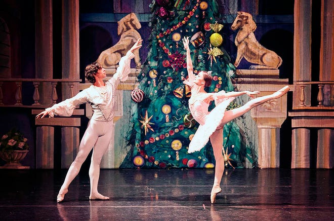 Anton Kandaurov, left, and Oksana Maslova, professional dancers from Ukraine, will dance the roles of the Nutcracker Prince and Sugar Plum Fairy in the Kansas Ballet Company's productions of "The Nutcracker" at 7 p.m. Saturday and 1 p.m. Sunday at the Topeka Performing Arts Center, 214 S.E. 8th.
