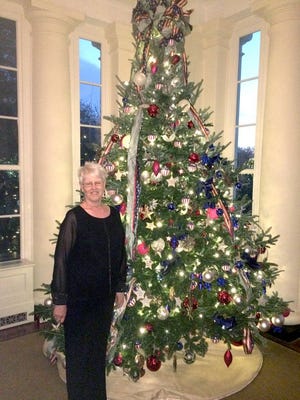 Marty Hopp, of Nauvoo, stands with The Gold Star Family Tree at The White House in Washington D.C.