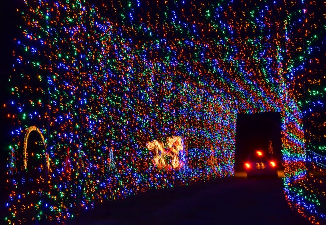 The lights are ablaze for the annual holiday lights display on Nov. 13 at Hollywild Animal Park in Inman.