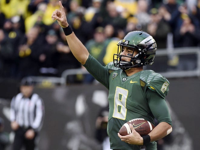 Marcus Mariota won received 49 of the 54 votes submitted by the AP media panel.