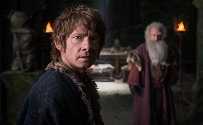 In this image released by Warner Bros. Pictures, Martin Freeman appears in a scene from "The Hobbit The Battle of the Five Armies." (AP Photo/Warner Bros. Pictures)