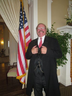 Ted Zalewski portrays Teddy Roosevelt in a one-man show at the Weaver Library in East Providence Jan. 5.